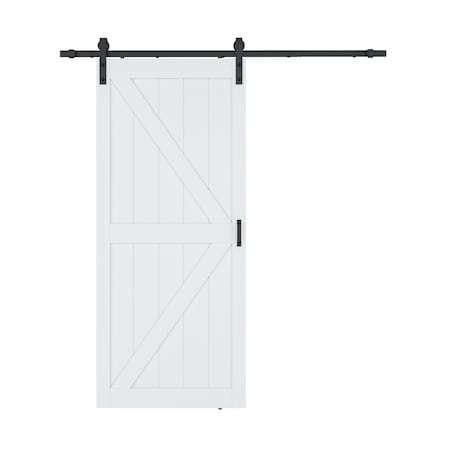 Anzzi Heavy Duty Sturdy MDF 36 in.x84 in. K Sliding Barn Door, Hardware Kit Included ID-AZBD02